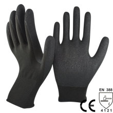 NMSAFETY en388 13 gauge black sandy nitrile coating work glove